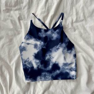 Old Navy Tie-Dye Halter Workout Top ~ Blue M